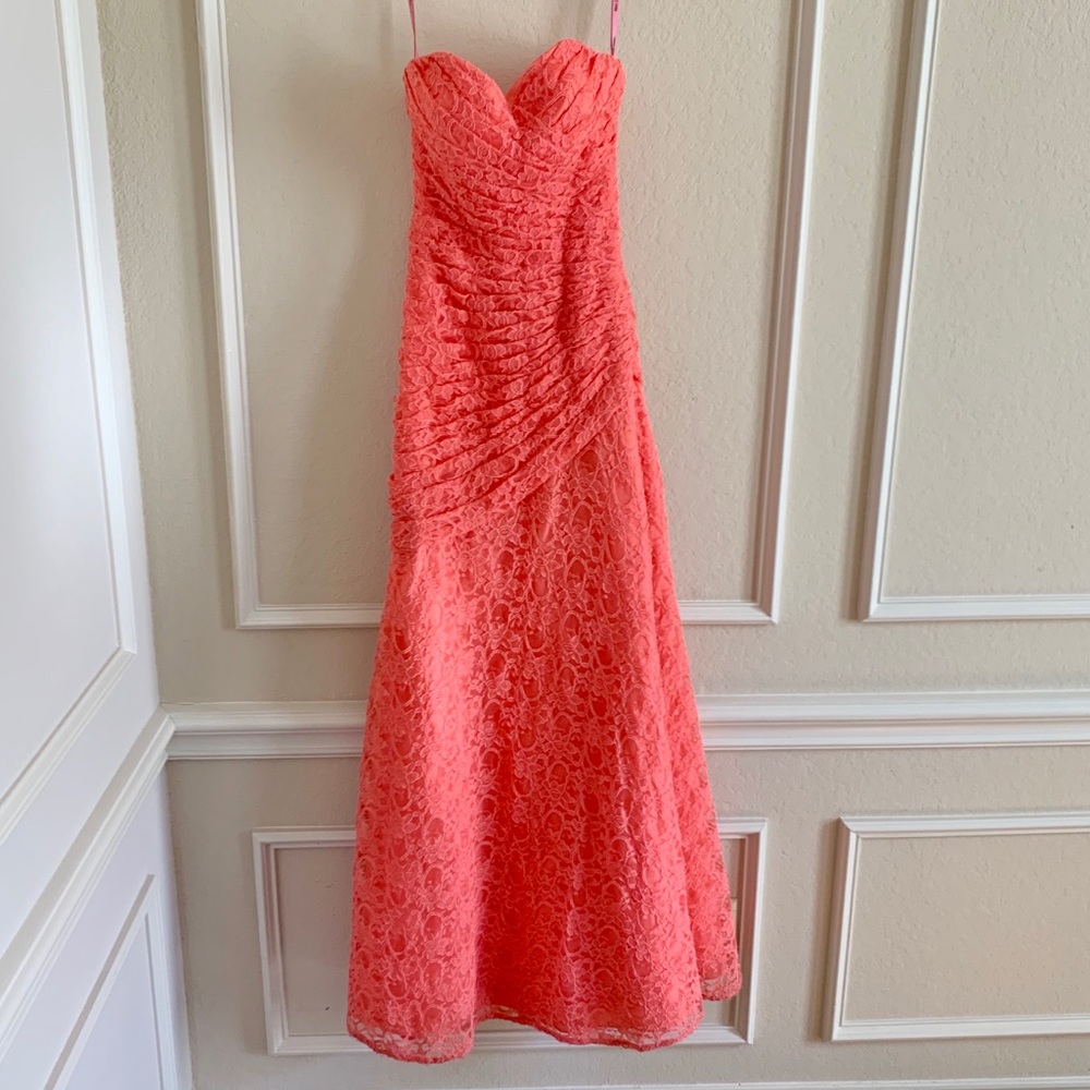 Coral, Formal gown, bridesmaid dress